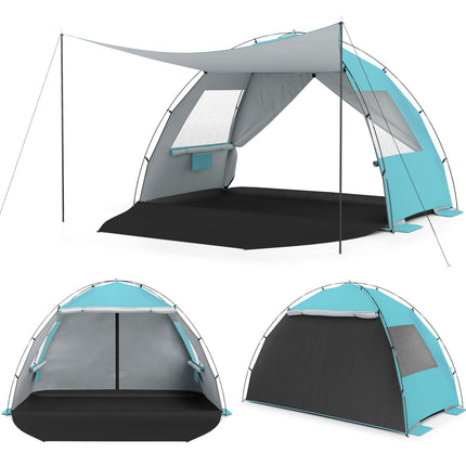 Beach Tent Sun Shelter, Pop-Up Canopy, UPF50+, 6-Person