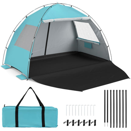 Beach Tent Sun Shelter, UPF50+, 3-4 Person, Extended Floor