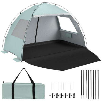 Beach Tent Sun Shelter, UPF50+, 3-4 Person, Extended Floor