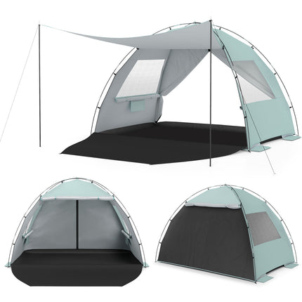 Beach Tent Sun Shelter, UPF50+, 3-4 Person, Extended Floor