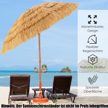 Beach Umbrella 175 cm, Adjustable Tilt, White/Beige