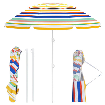 Beach Umbrella 179 cm with Sand Anchor & Carry Bag