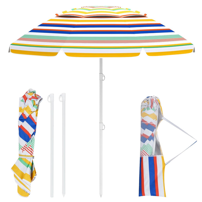 Beach Umbrella 179 cm with Sand Anchor & Carry Bag