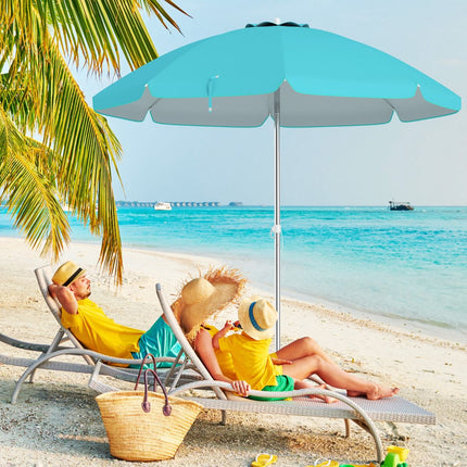Beach Umbrella 198cm, Push-Button Tilt, Sand Anchor Bag