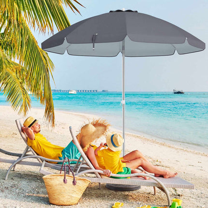 Beach Umbrella 198cm, Push-Button Tilt, Sand Anchor, Carry Bag