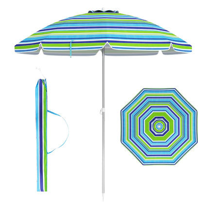 Beach Umbrella 198cm, Tilt, Sand Anchor, Carry Bag
