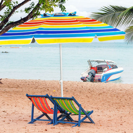 Beach Umbrella 200 cm, Tilt Canopy, Cup Holder, Bag