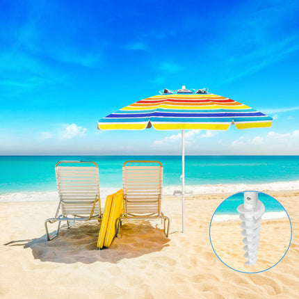 Beach Umbrella 200 cm, Tilt Canopy, Cup Holder, Bag