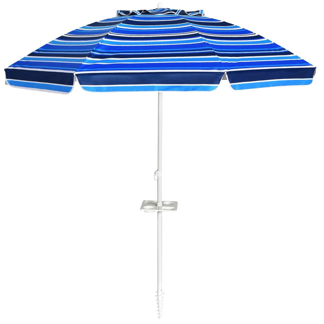 Beach Umbrella 2.2m UPF50+ Portable Sunshade Dark Blue
