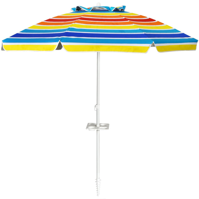 Beach Umbrella 2.2m UPF50+ Portable Sunshade
