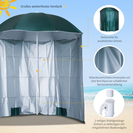Beach umbrella side wall, dark green polyester, 2.2m