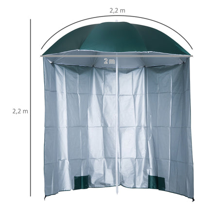 Beach umbrella side wall, dark green polyester, 2.2m