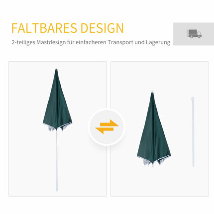 Beach umbrella side wall, dark green polyester, 2.2m