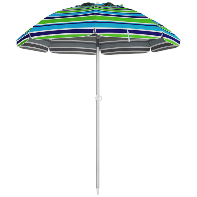 Beach Umbrella, UV 40+ Protection, Adjustable Height