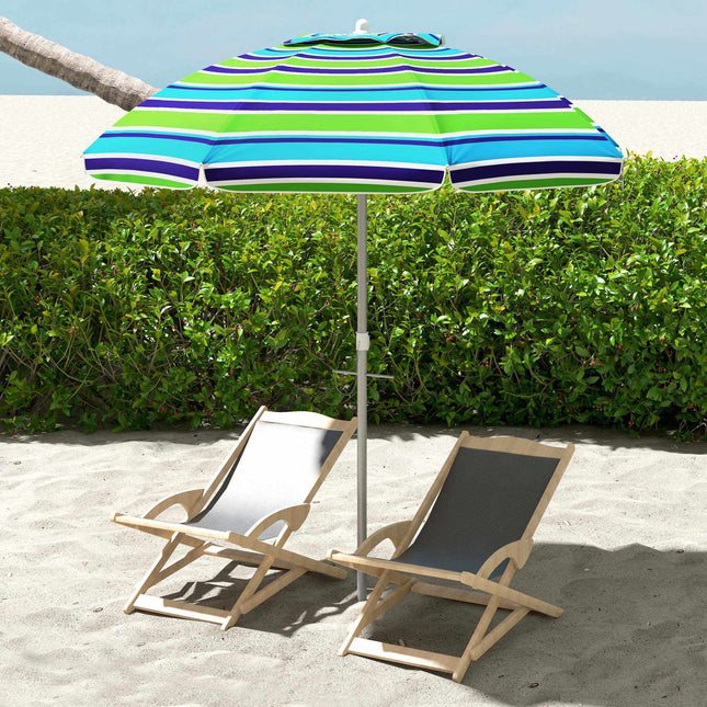 Beach Umbrella, UV 40+ Protection, Adjustable Height