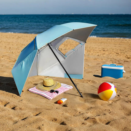 Beach Umbrella Windscreen 2-in-1 XXL 240cm Blue
