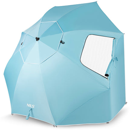 Beach Umbrella Windscreen 2-in-1 XXL 240cm Blue