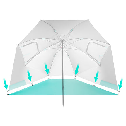 Beach Umbrella Windscreen 2-in-1 XXL 240 cm Green