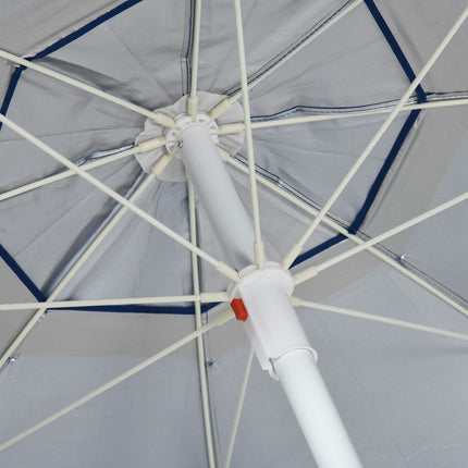 Tiltable parasol 191cm - side wall, pockets, blue