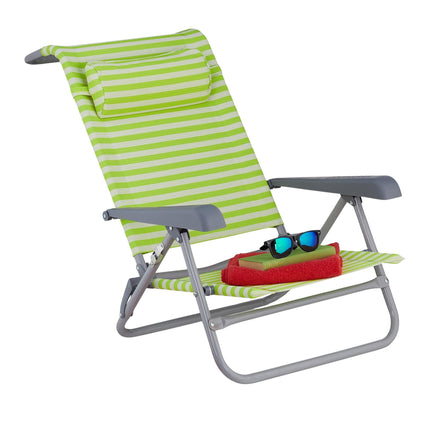 Beach chair with neck pillow - foldable