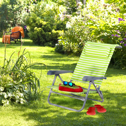 Beach chair with neck pillow - foldable
