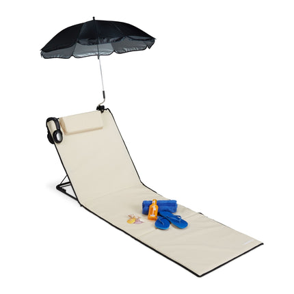 Beach mat with parasol