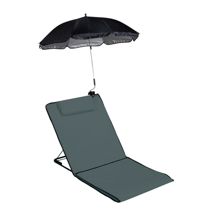 Beach mat with parasol