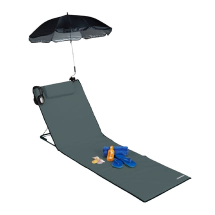 Beach mat with parasol