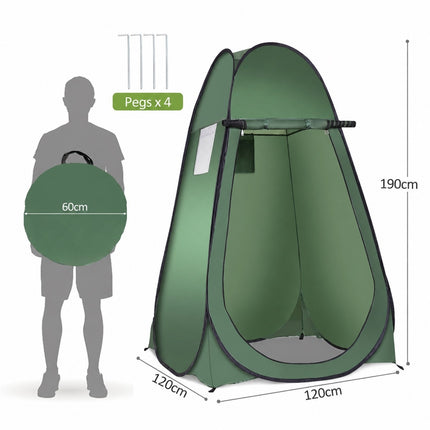 Stranddouche tent kleedtent toilet tent zijtent grote tent cabine opvouwbaar groen