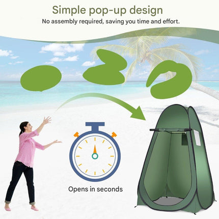 Stranddouche tent kleedtent toilet tent zijtent grote tent cabine opvouwbaar groen