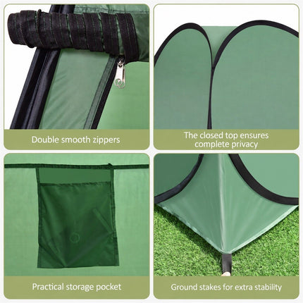 Stranddouche tent kleedtent toilet tent zijtent grote tent cabine opvouwbaar groen