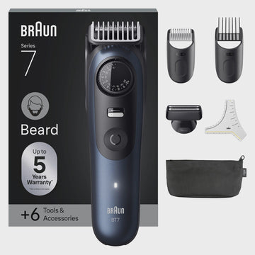 Beard Trimmer with 6 Grooming Tools, Blue, Series 7