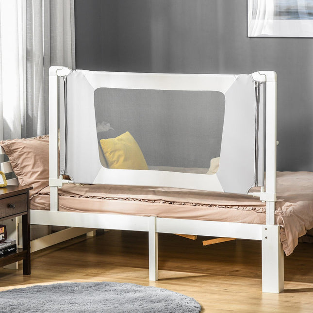 Children's bed rail, adjustable, L-shaped legs, gray