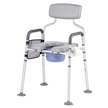 Bedside Commode Chair, 500 lb, 4-in-1, Adjustable