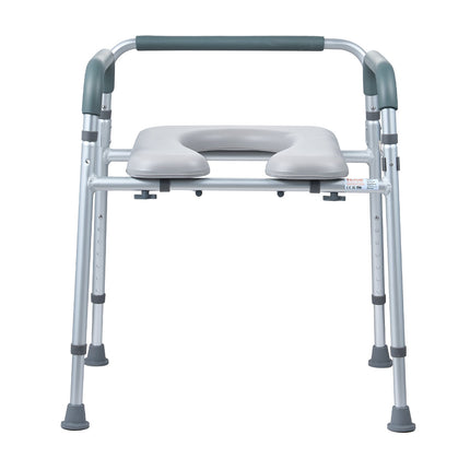 Bedside Commode Chair, Padded Arms, 7-Level, 350 lb