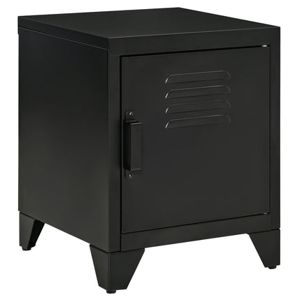 Bedside table in black metal with adjustable shelf 50x40x47.5 cm