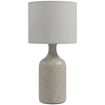 Bedside Table Lamp, Ceramic Base, Linen Shade, 22x45 cm