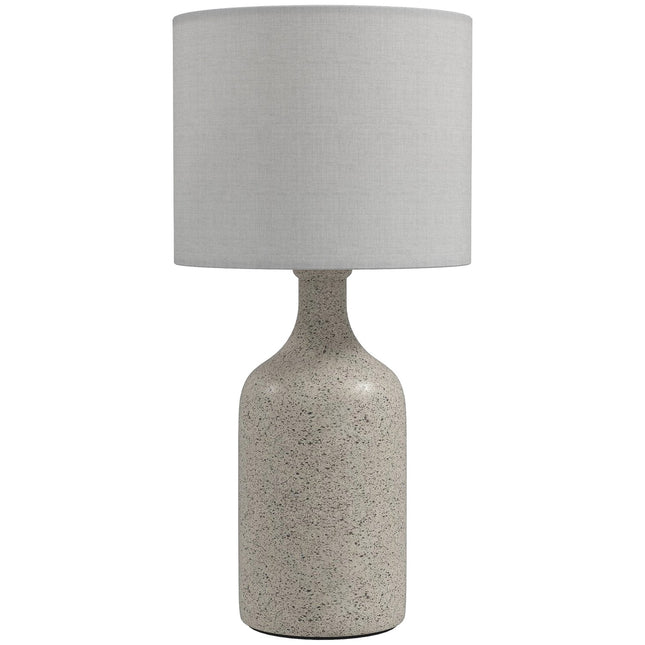 Bedside Table Lamp, Ceramic Base, Linen Shade, 22x45 cm