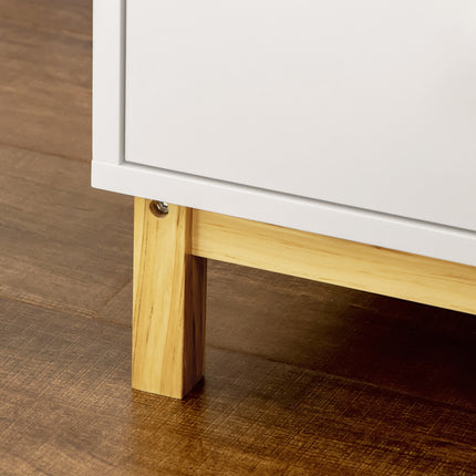 White bedside table with 2 drawers - 50x40x55 cm