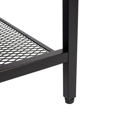 Bedside Table Set, 2-Piece with Drawer & Shelf