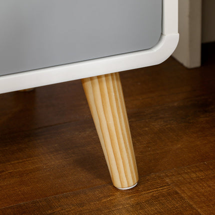 White bedside table with drawer & open shelf, 40x38x58 cm