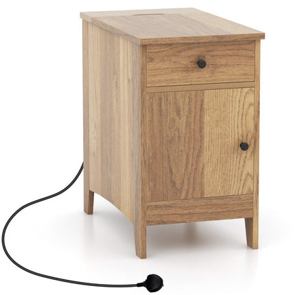 Bedside Table With USB-C, Outlets, Drawer and Magazine Rack