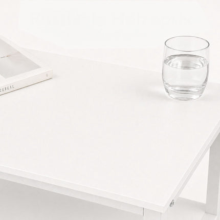 Bedside Table with 2 Fabric Drawers & Shelves, MDF/Metal