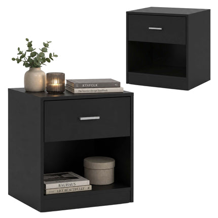 Bedside Table with Drawer, MDF, 41 x 39 x 28 cm