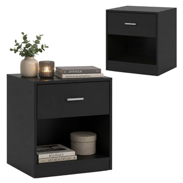 Bedside Table with Drawer, MDF, 41 x 39 x 28 cm
