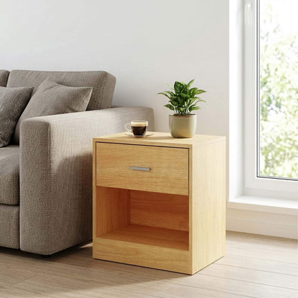 Bedside Table with Drawer, MDF, 41x39x28 cm