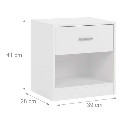 Bedside Table with Drawer, MDF, 41x39x28 cm