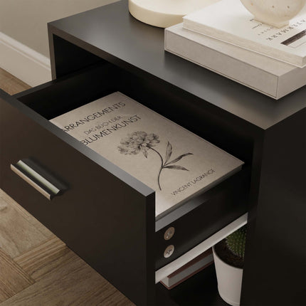 Bedside Table with Drawer, MDF, 41 x 39 x 28 cm