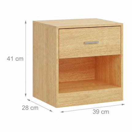 Bedside Table with Drawer, MDF, 41x39x28 cm