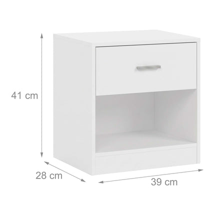 Bedside Table with Drawer, MDF, 41x39x28 cm